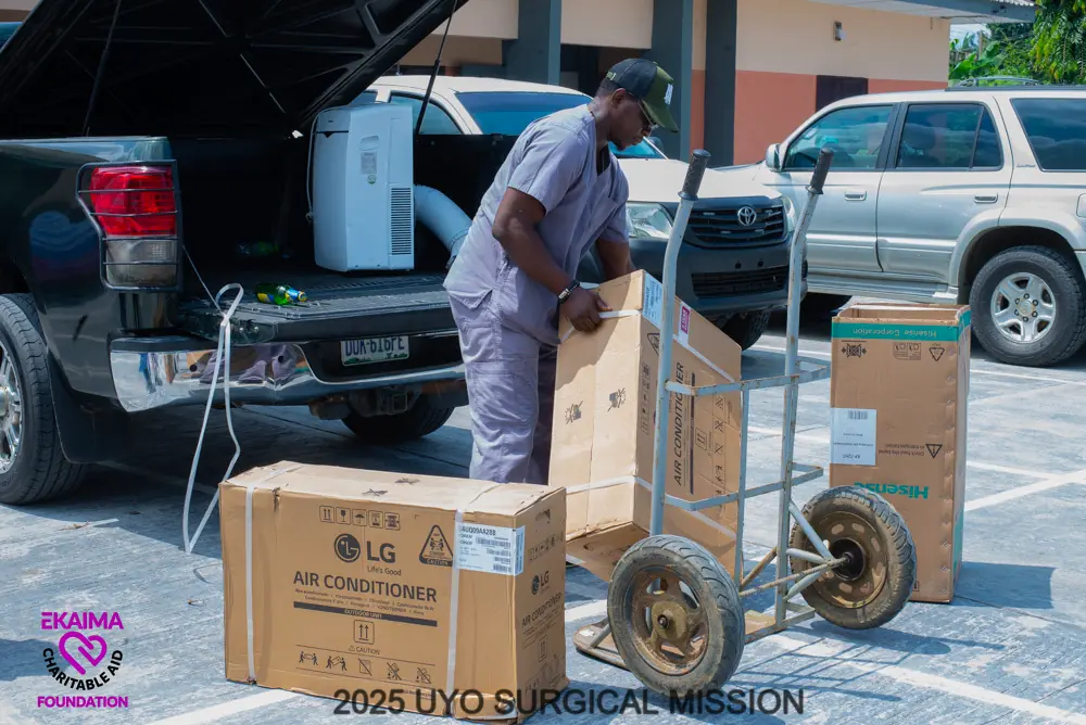 Mobile medical team providing free checkups.